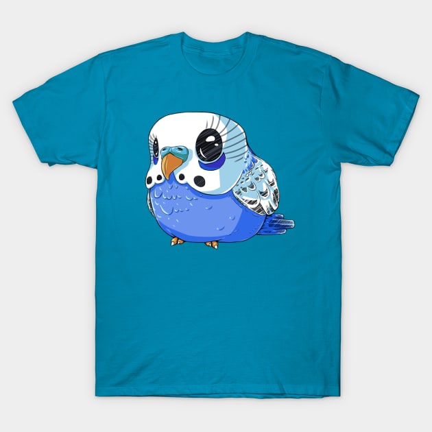 Blue Budgie T-Shirt by Khelekmir